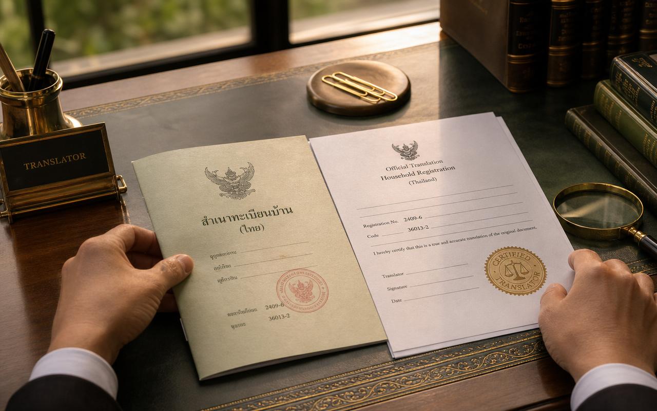 บริการแปลเอกสารราชการ แปลเอกสารราชการไทย สูติบัตร ทะเบียนบ้าน ทะเบียนสมรส พร้อมรับรอง